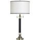 Steel 34.25 inch 60 watt Cabar Gold and White Table Lamp Portable Light