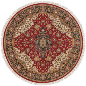 Taj Mahal 96 X 96 inch Dark Red, Black, Dark Brown, Tan, Beige Rug