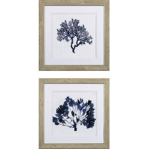 Indigo Coral Blue Framed Art