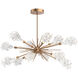 Blossom LED 46.6 inch Novel Brass Linear Pendant Ceiling Light in 2700K LED, Oval Starburst