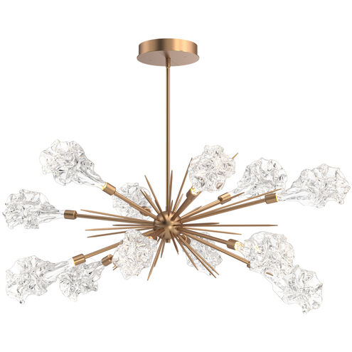 Blossom LED 46.6 inch Novel Brass Linear Pendant Ceiling Light in 2700K LED, Oval Starburst