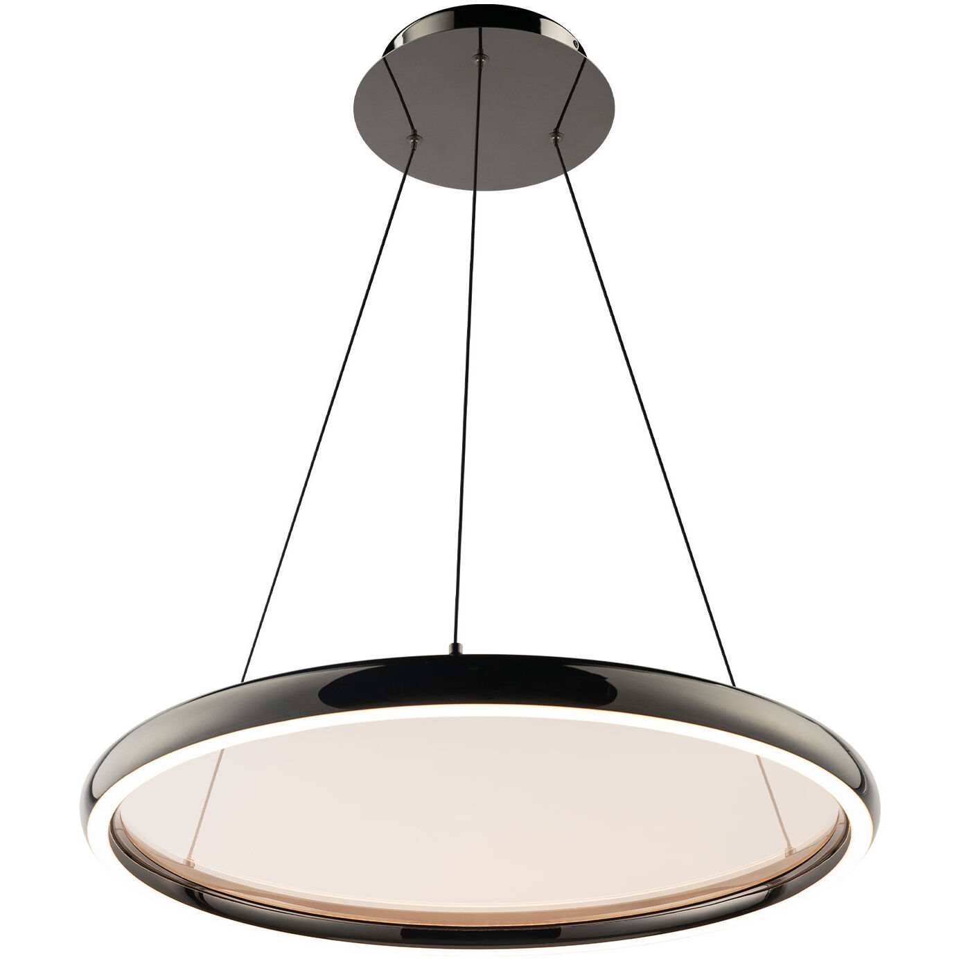 Huxley LED 23.38 inch Black Chrome Pendant Ceiling Light in 3500K, dweLED