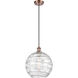 Ballston X-Large Deco Swirl LED 12 inch Antique Copper Mini Pendant Ceiling Light in Black Textured, Ballston