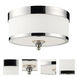 Cosmopolitan 3 Light 13 inch Chrome Flush Mount Ceiling Light