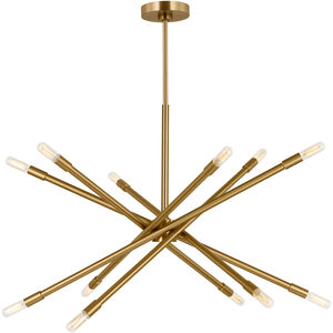 C&M by Chapman & Myers Eastyn 12 Light 29.75 inch Burnished Brass Chandelier Ceiling Light