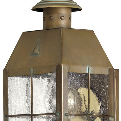 Heritage Nantucket LED 10 inch Aged Brass Outdoor Wall Mount Lantern