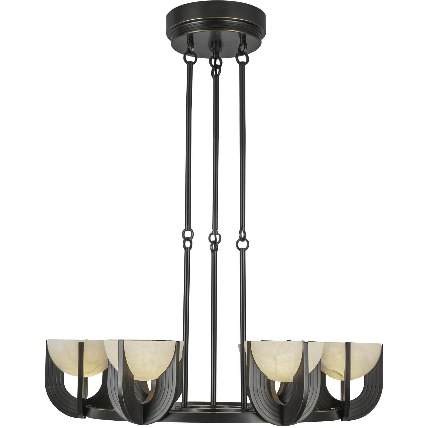Colette LED 27.25 inch Urban Bronze/Alabaster Chandelier Ceiling Light