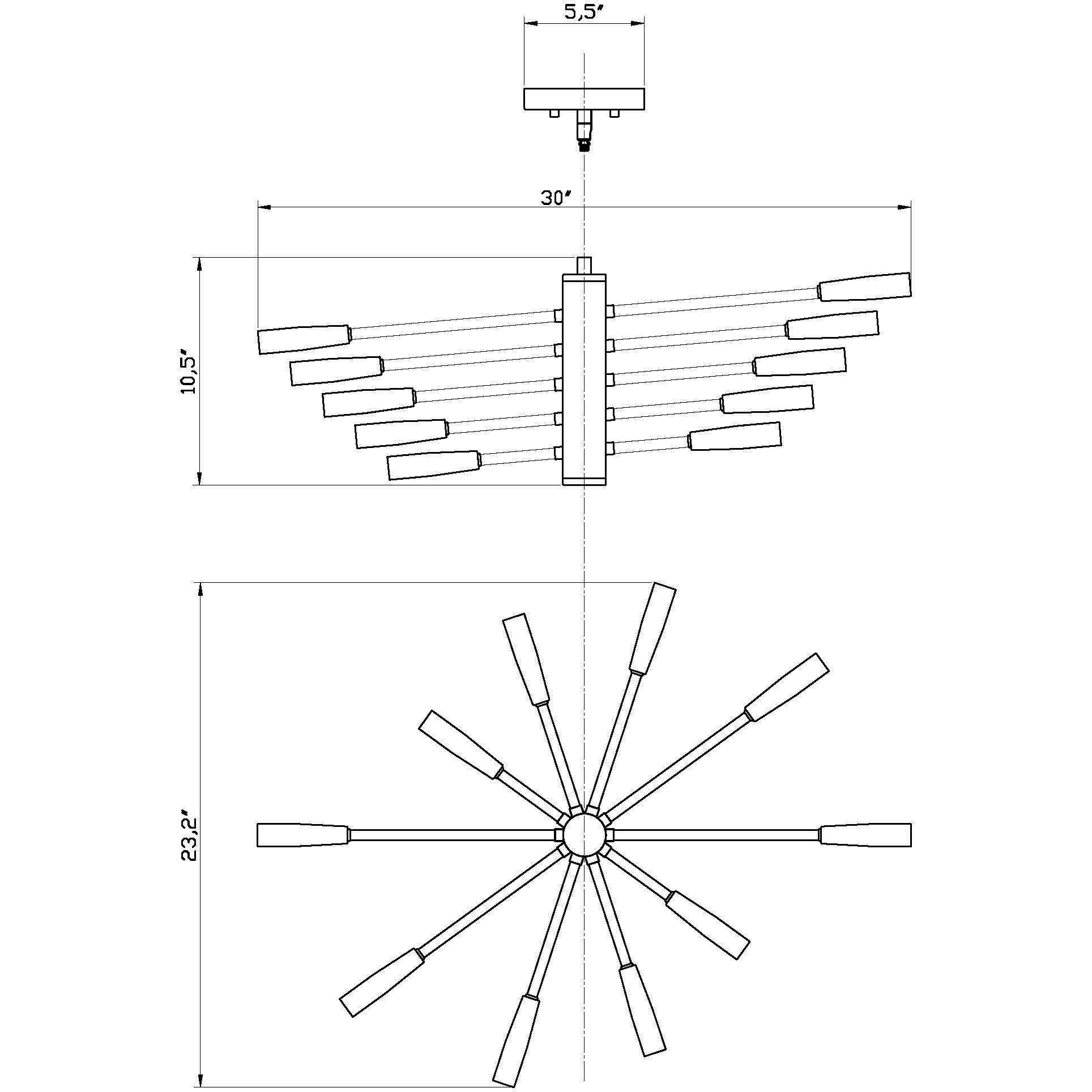Ascension 10 Light 23.25 inch Matte Black Chandelier Ceiling Light