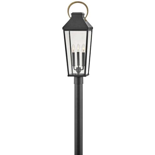 Dawson 29.75 inch Black with Burnished Bronze Outdoor Post Mount Lantern