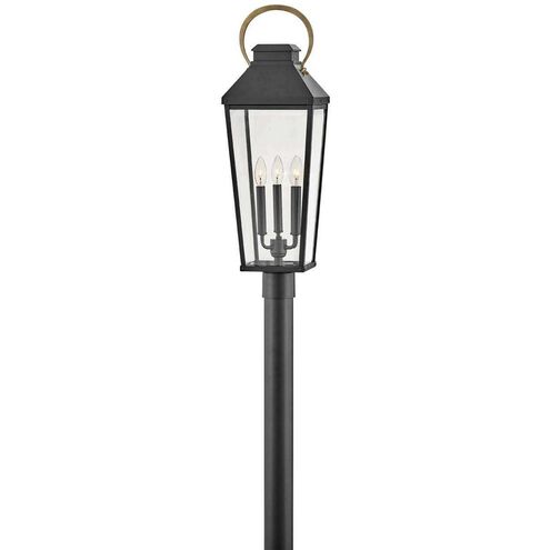 Dawson LED 30 inch Black with Burnished Bronze Outdoor Post Mount Lantern