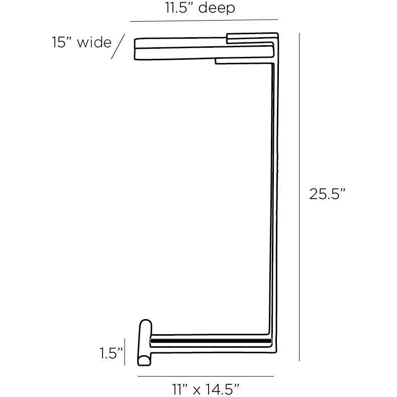McClain 25.5 X 11 inch White Marble and Bronze Iron Accent Table