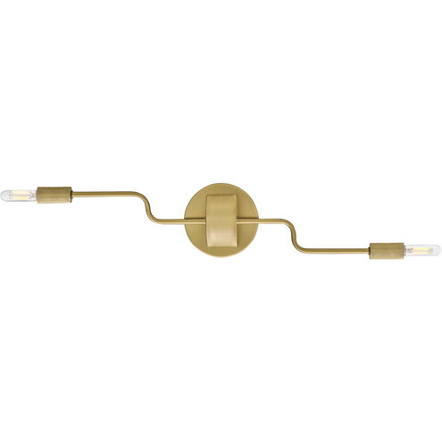Austen 2 Light 5.25 inch Lacquered Brass Sconce Wall Light