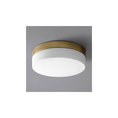 Zuri LED 11 inch Aged Brass Flush Mount Ceiling Light