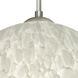 Coco 12 LED Satin Nickel Cord Pendant Ceiling Light in Carrera Glass