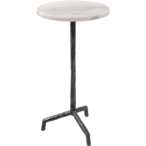 Puritan 23.5 X 12 inch Aged Black and White Marble Drink Table