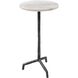 Puritan 23.5 X 12 inch Aged Black and White Marble Drink Table