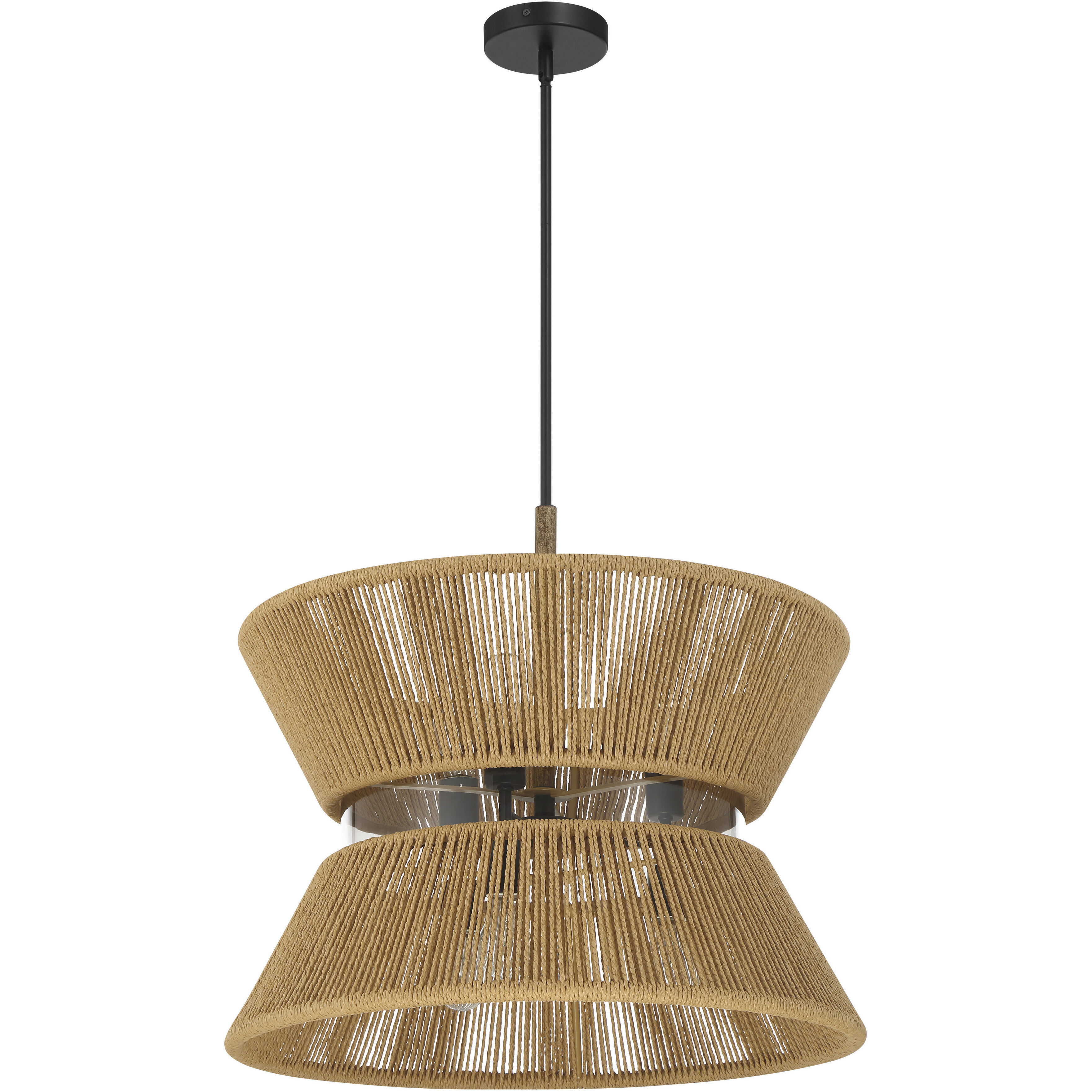 Serena 6 Light 24.13 inch Flat Black/Walnut Pendant Ceiling Light in Flat Black and Walnut