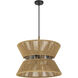 Serena 6 Light 24.13 inch Flat Black/Walnut Pendant Ceiling Light in Flat Black and Walnut