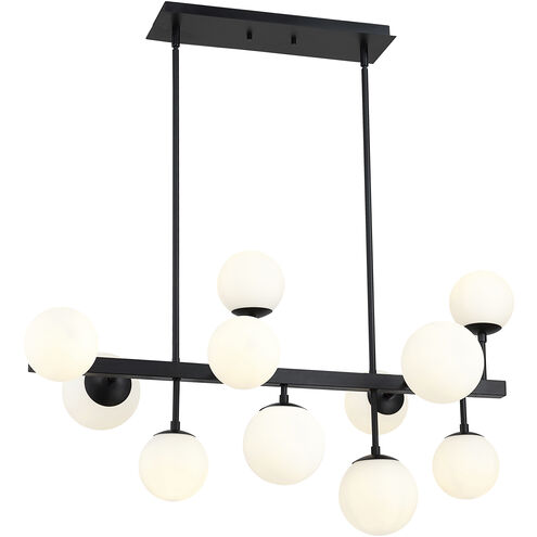 Midnetic 11 Light 38.25 inch Matte Black Linear Chandelier Ceiling Light