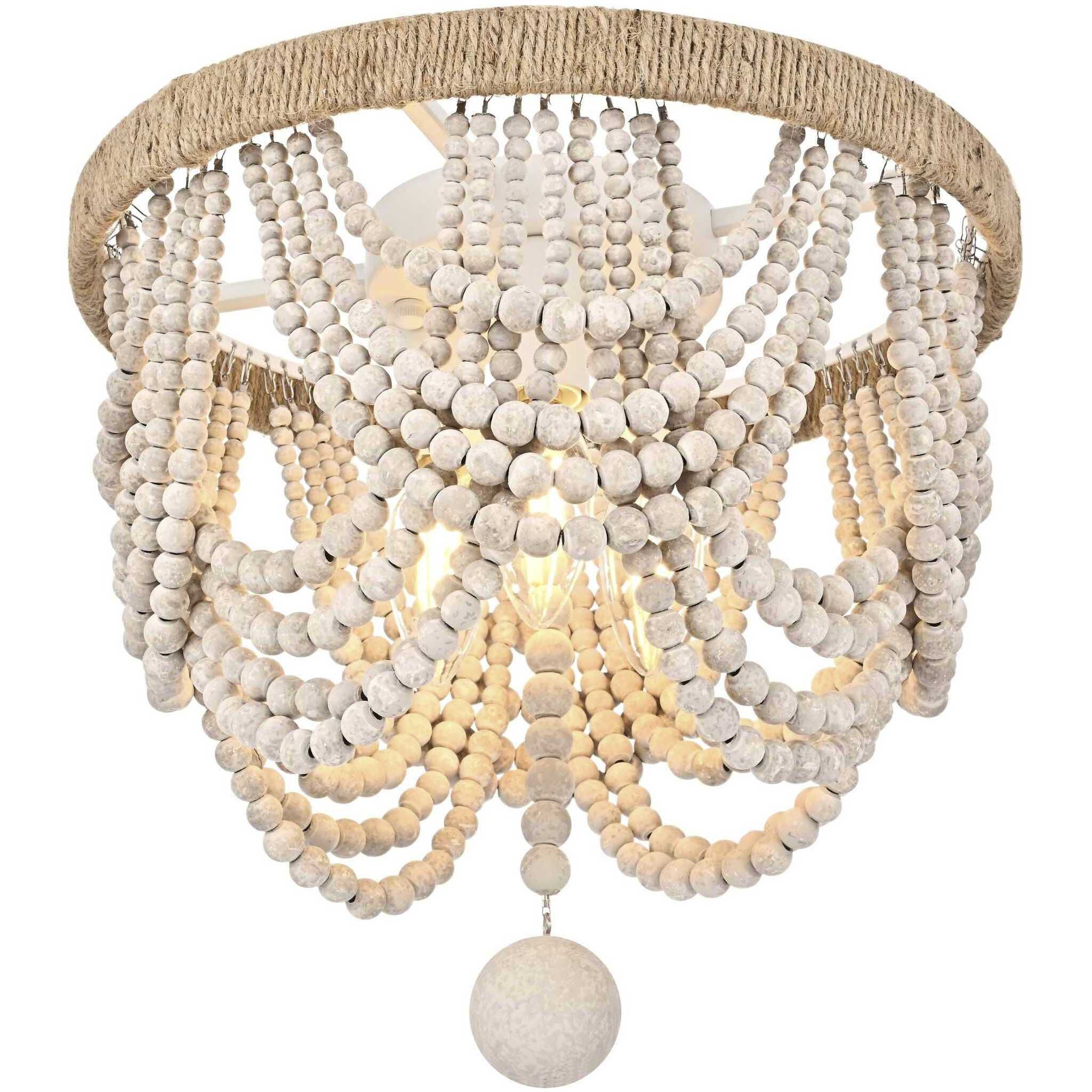 Jolie 3 Light 12 inch Antique White Flush Mount Ceiling Light