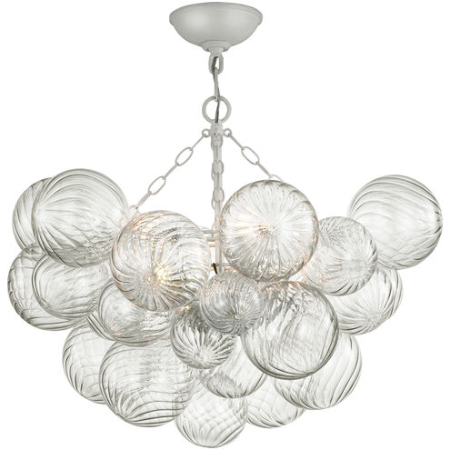 Julie Neill Talia LED 29.25 inch Plaster White and Clear Swirled Glass Semi-Flush Mount Ceiling Light