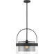 Ravik 1 Light 15.5 inch Dark Matte Black Convertible Pendant/Semi-Flush Mount Ceiling Light