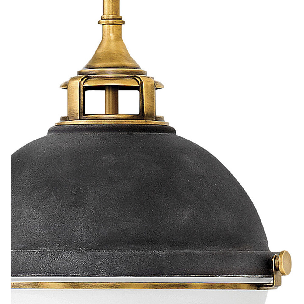 Fletcher 2 Light 13.5 inch Aged Zinc with Heritage Brass Indoor Pendant Ceiling Light
