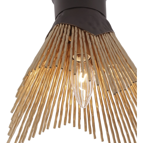 Aristocrat 2 Light 8 inch Dark Bronze and French Gold Mini Pendant Ceiling Light