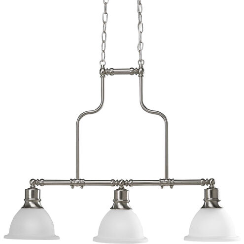 Beacher 3 Light 31.94 inch Brushed Nickel Linear Chandelier Ceiling Light