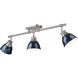 Yep Duncan 3 Light 35.38 inch Pewter Semi-Flush Mount Ceiling Light in Navy