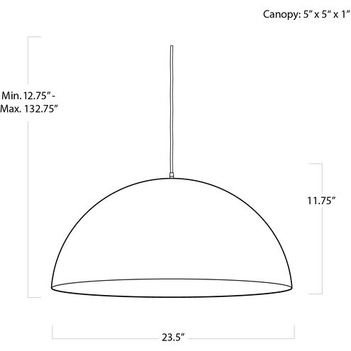 Sigmund 1 Light 23.5 inch Black Pendant Ceiling Light, Large
