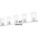 Clarion 5 Light 42 inch Polished Chrome Vanity Sconce Wall Light