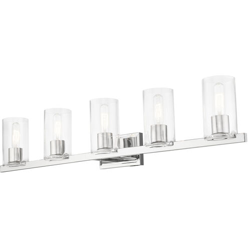 Clarion 5 Light 42 inch Polished Chrome Vanity Sconce Wall Light