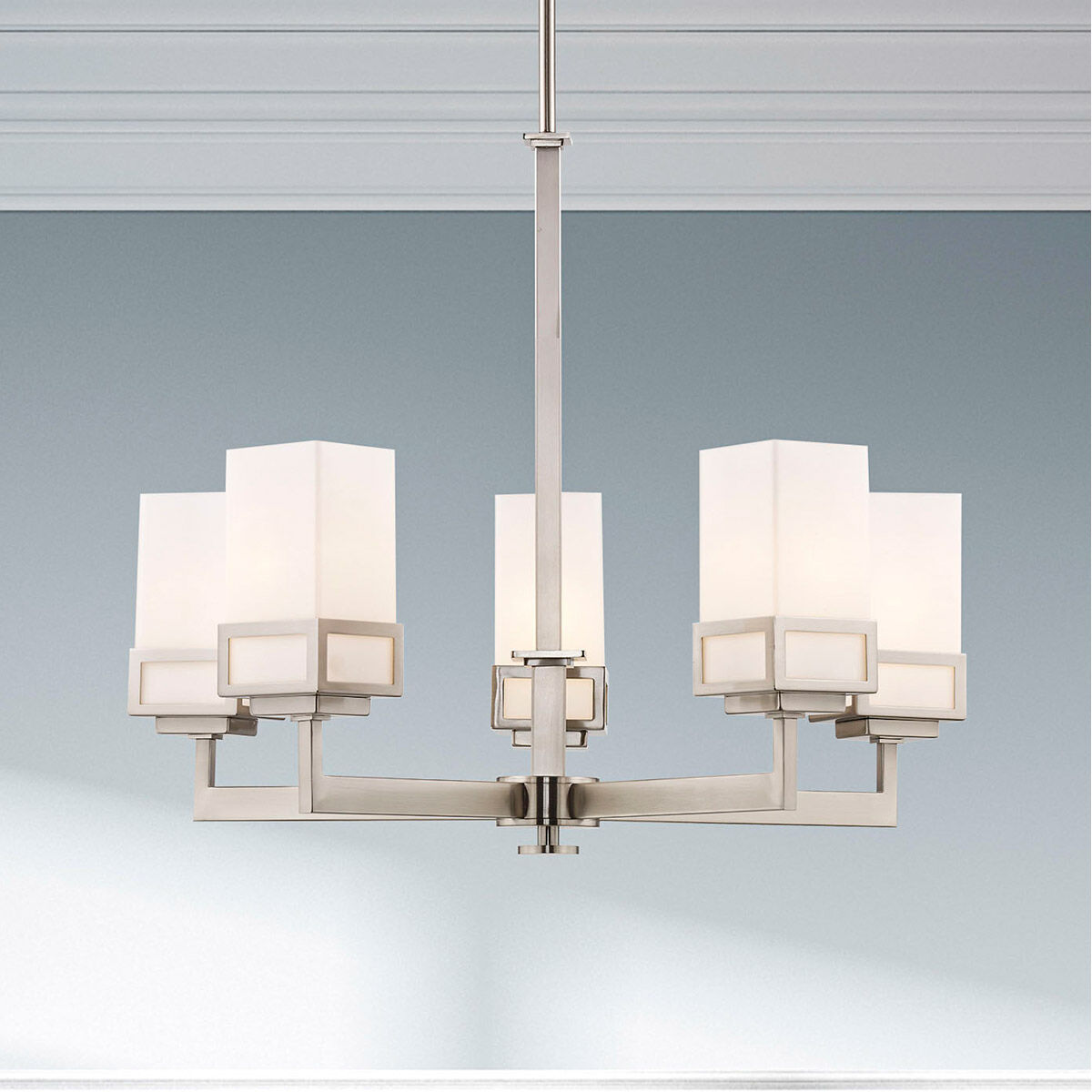 Harding 5 Light 25 inch Brushed Nickel Chandelier Ceiling Light