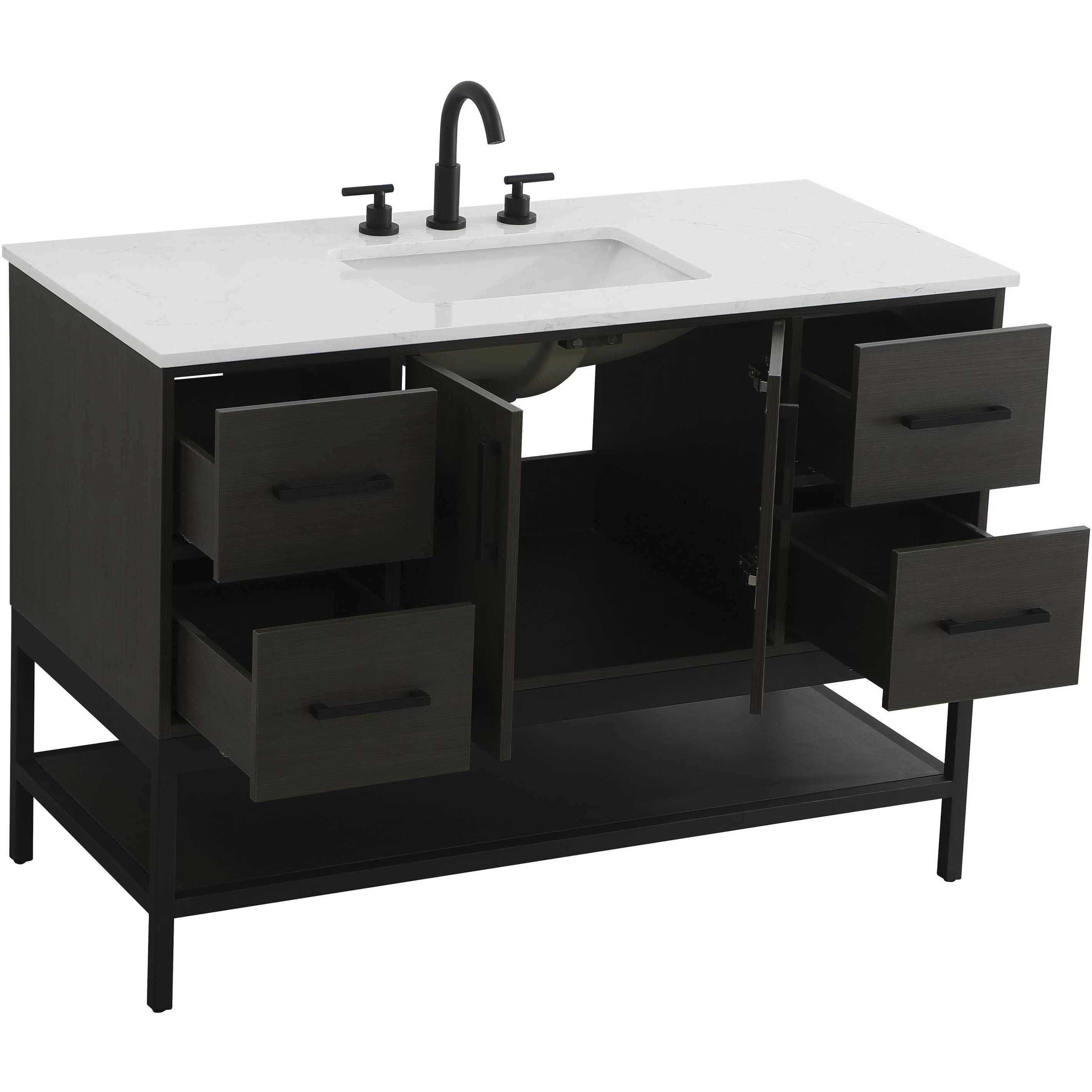 Lennox 48 X 34 inch Mocha Brown Bathroom Vanity Cabinet