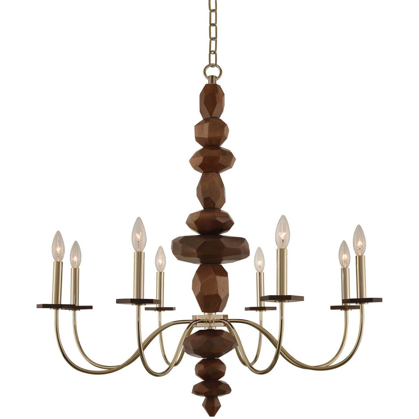 Lassen 8 Light 34 inch Champagne Gold Chandelier Ceiling Light