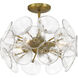 Winter 4 Light 16 inch Soft Brass Semi-Flush to Pendant Ceiling Light