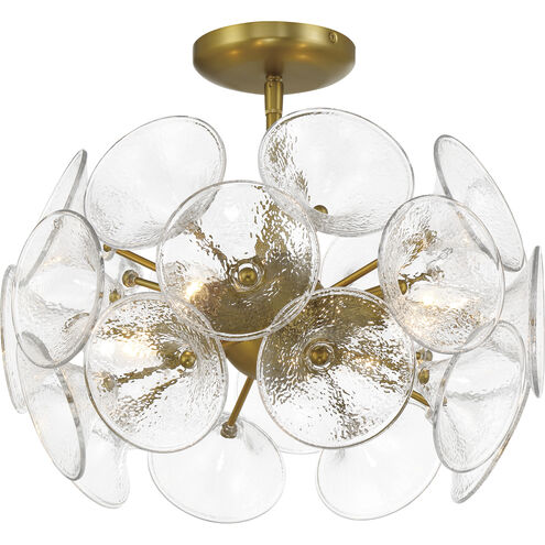 Winter 4 Light 16 inch Soft Brass Semi-Flush to Pendant Ceiling Light