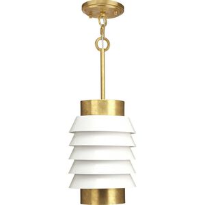 Point Dume™ Onshore 1 Light 8 inch Brushed Brass Pendant Ceiling Light, Design Series