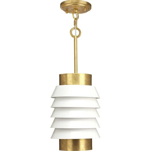 Point Dume™ Onshore 1 Light 8 inch Brushed Brass Pendant Ceiling Light, Design Series