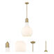 Amherst 1 Light 14 inch Brushed Brass Pendant Ceiling Light in Matte White Glass