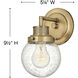 Poppy 1 Light 7 inch Heritage Brass Vanity Light Wall Light