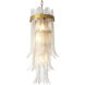 Erika 5 Light 13.78 inch Antique Brass and Clear Glass Pendant Ceiling Light