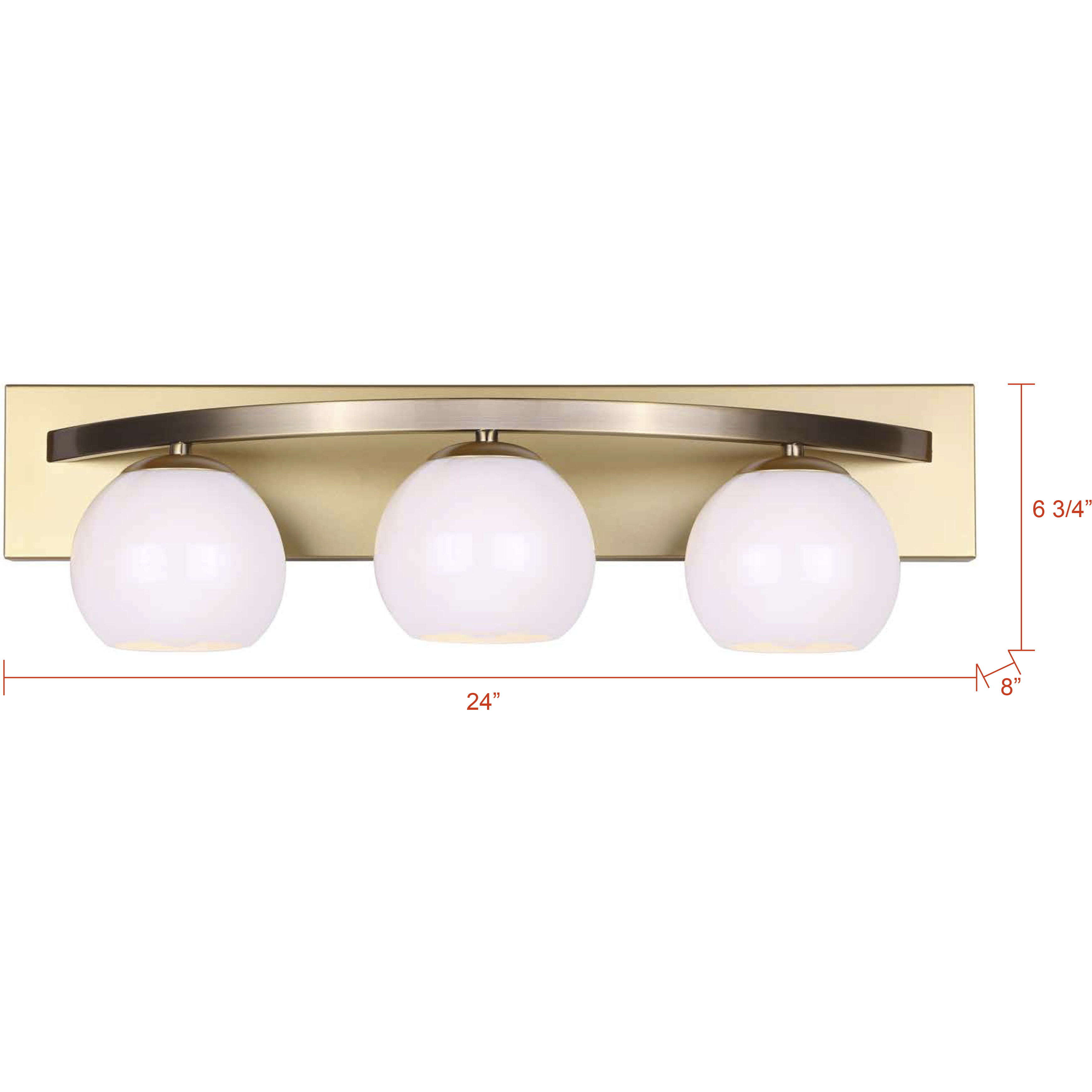 Monroe 3 Light 24 inch Gold Vanity Light Wall Light