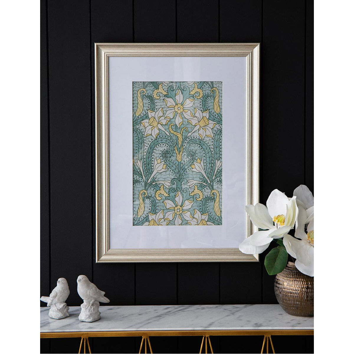 Smithsonian Gold and Yellow and Turquoise Wall Art, Floral