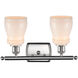 Ballston Ellery 2 Light 16 inch Brushed Satin Nickel Bath Vanity Light Wall Light in White Glass, Ballston