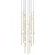 Constellation Aries LED 11.5 inch Satin Brass Pendant Ceiling Light in 3000K, 20 ft. Cord, White Optical Acrylic