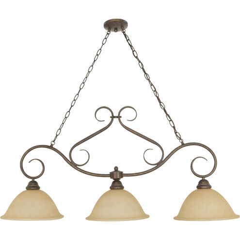 Castillo 3 Light 44 inch Sonoma Bronze and Champagne Island Light Ceiling Light