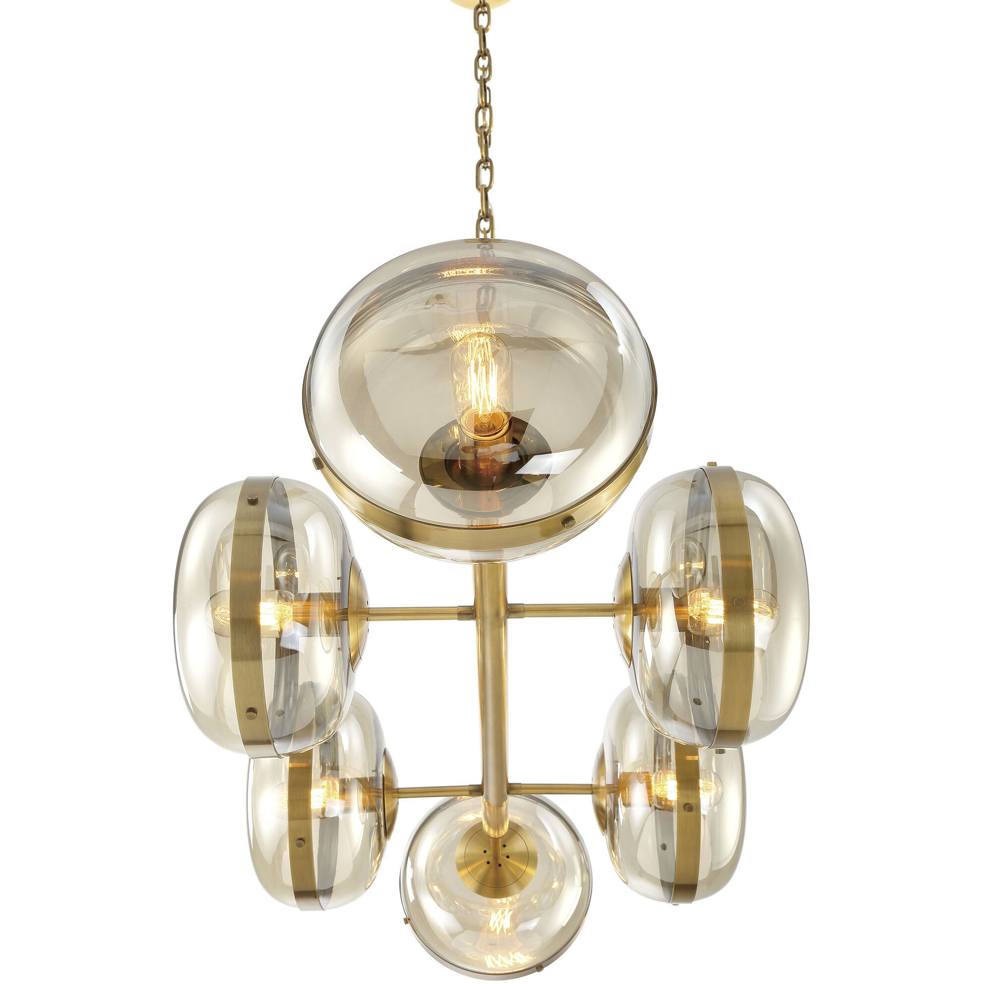 Nottingham 6 Light 21.75 inch Brass Chandelier Ceiling Light