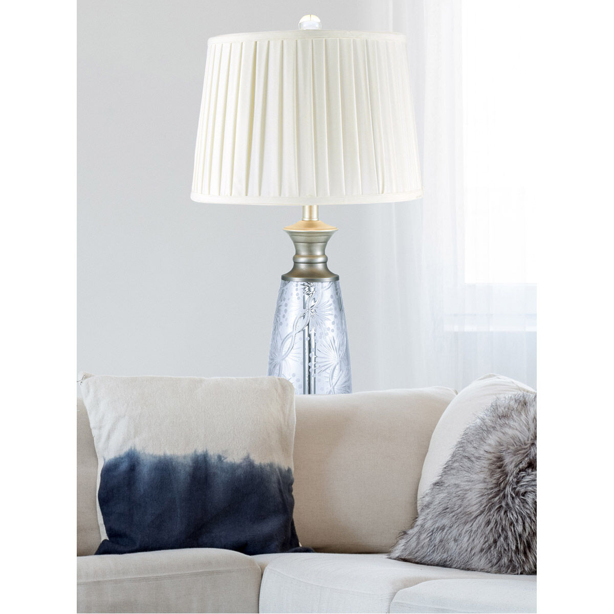 Evelyn 31 inch 150.00 watt Antique Nickel Table Lamp Portable Light